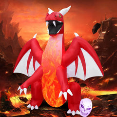 DearSun dragon front view showing full 8ft height and bold silhouette for yard impact
