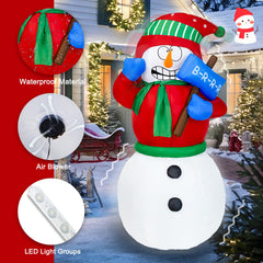 DearSun illuminated snowman at night casting warm festive yard glow