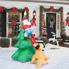 DearSun detailed view of Santa chased by dog highlighting whimsical holiday scene