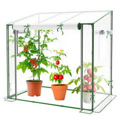 deaunbr front view of compact greenhouse showing portability and protection