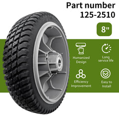 deawater wheel installed on Toro mower demonstrating easy bolt-on replacement