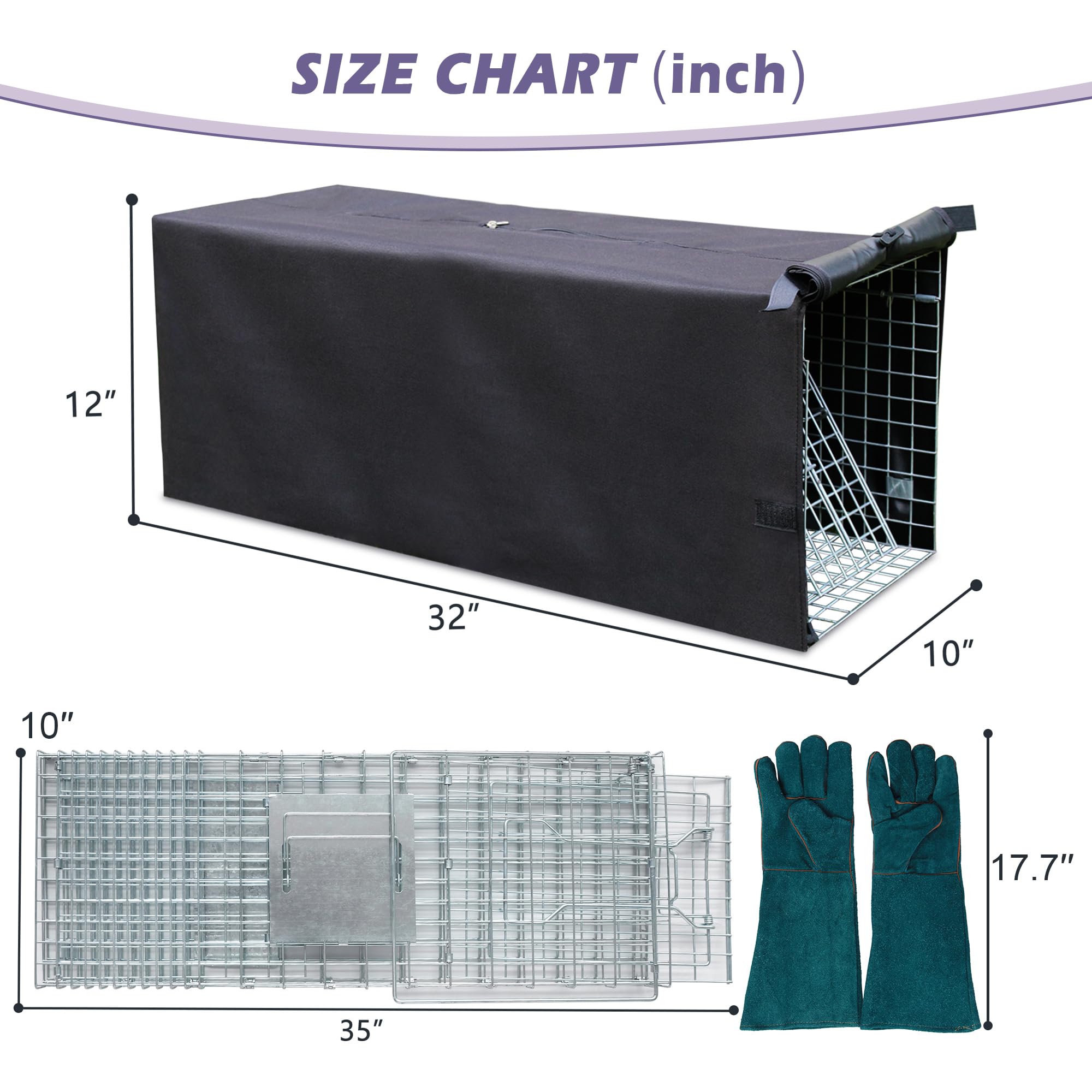 Deblue trap with cover in place, reducing animal stress during confinement