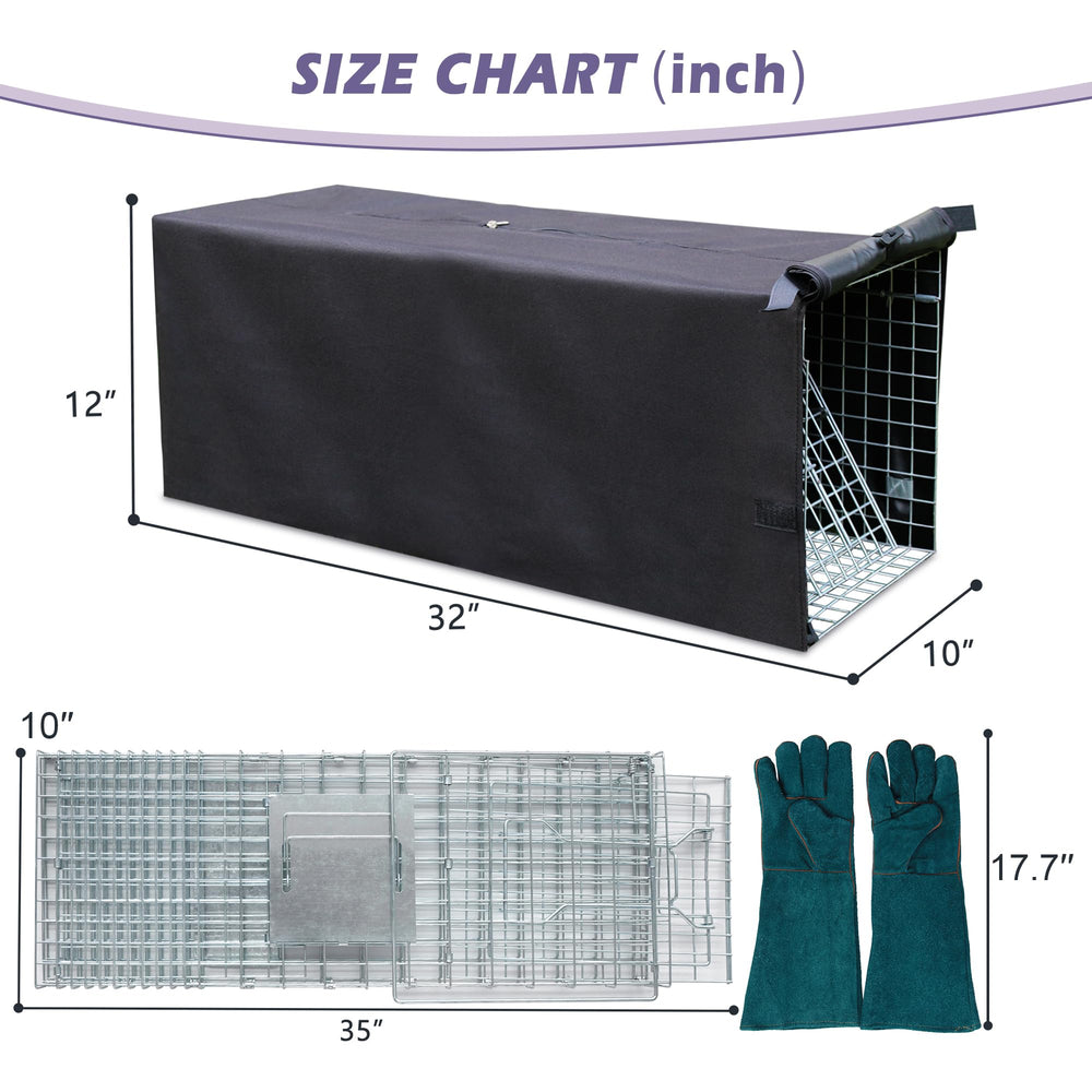 Deblue trap with cover in place, reducing animal stress during confinement