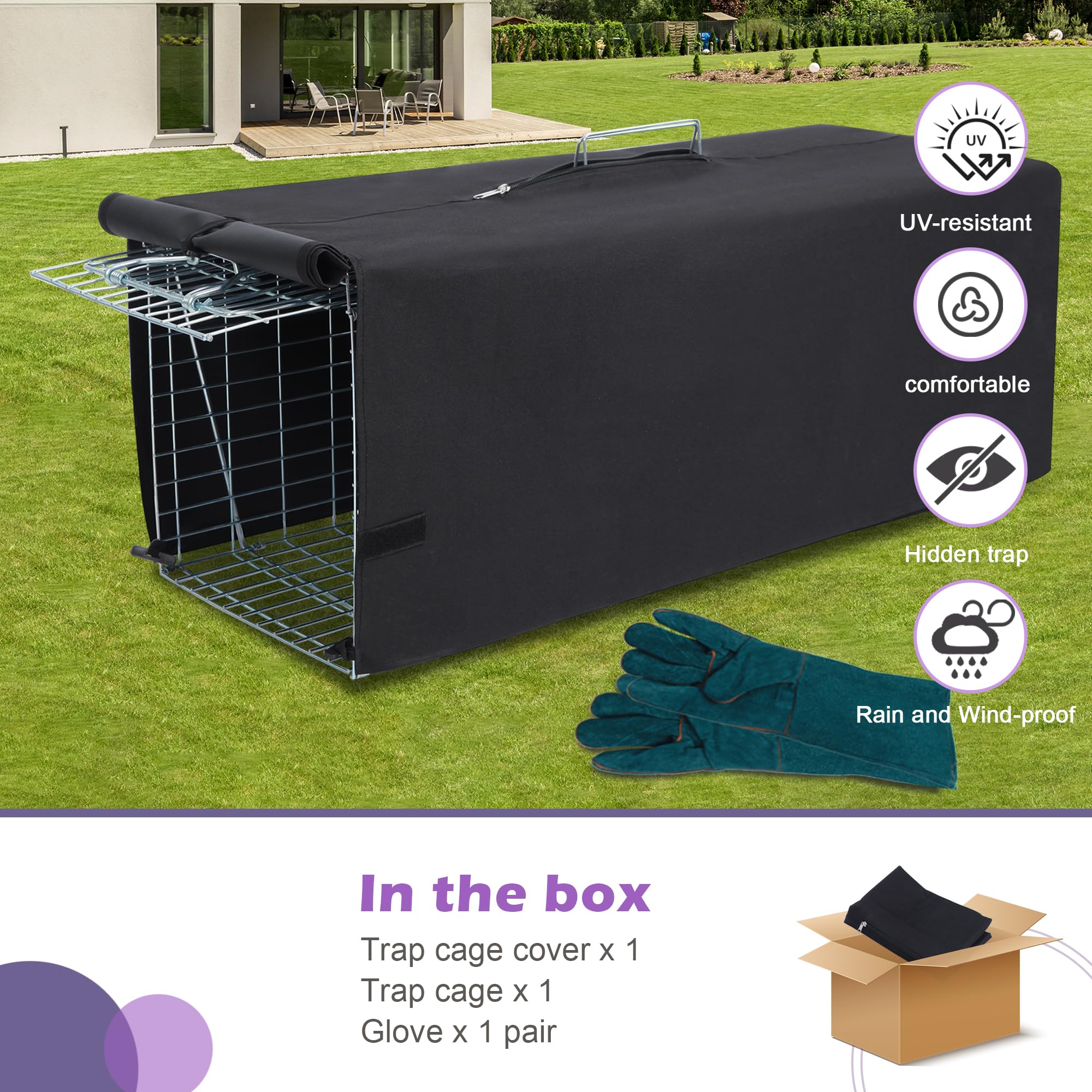 Deblue handle with zipper closed for transport, keeping animal concealed during movement