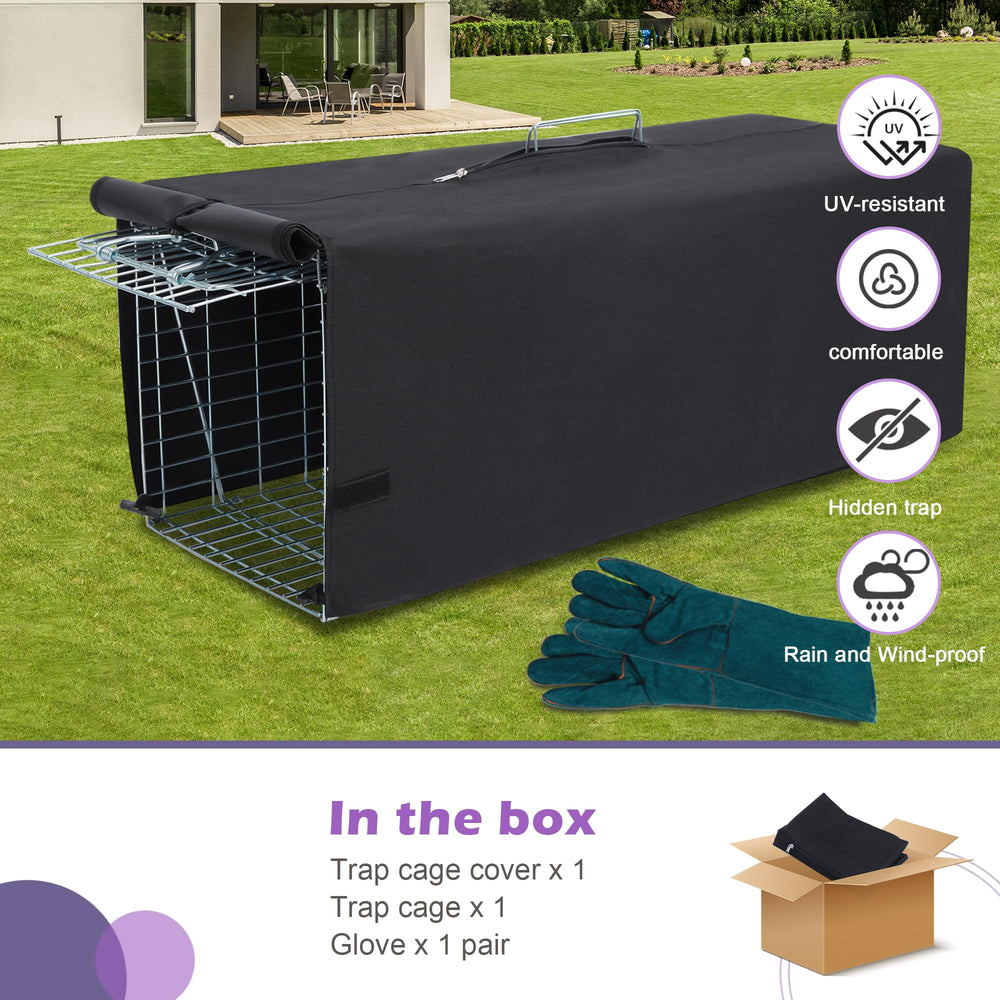 Deblue handle with zipper closed for transport, keeping animal concealed during movement