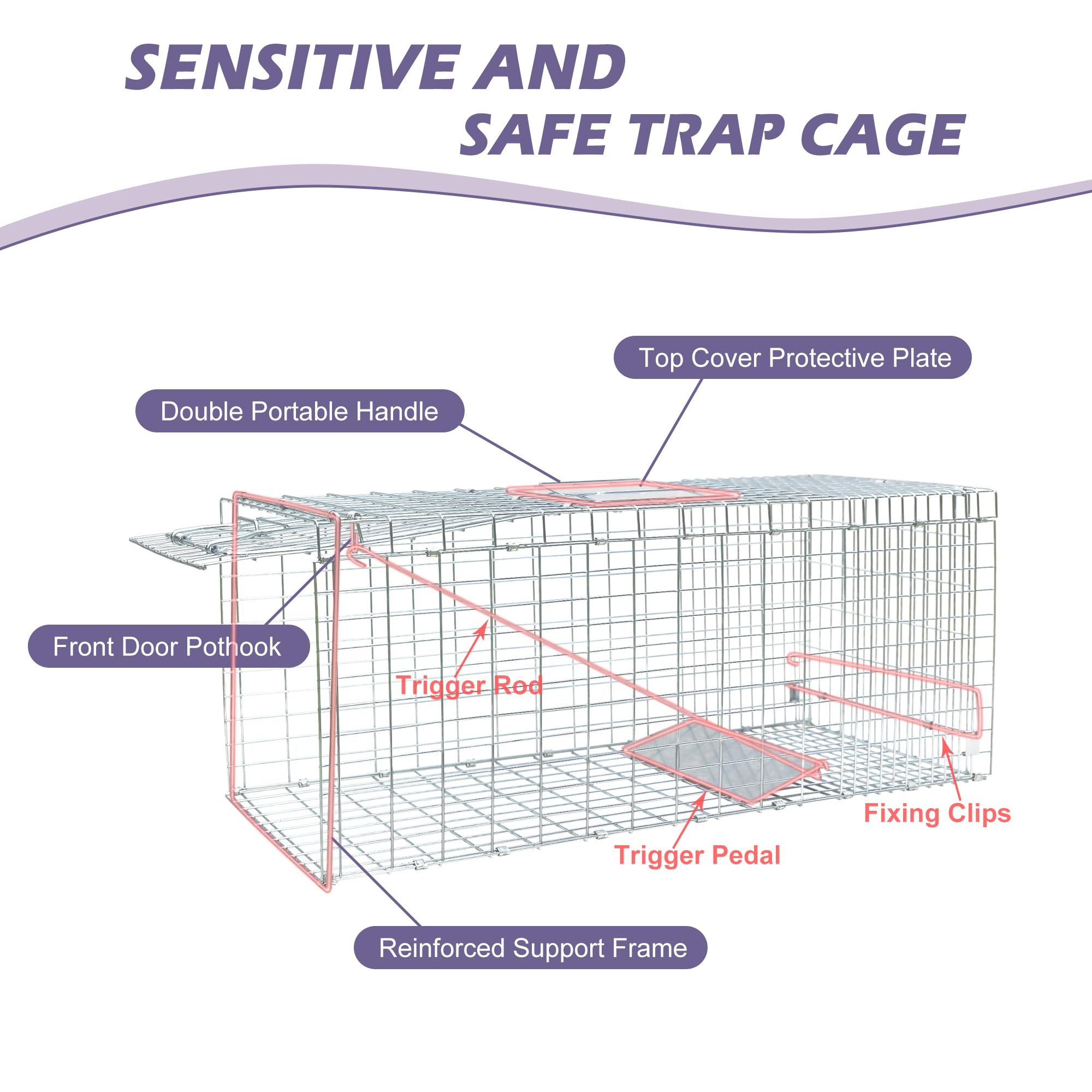 Deblue open door and trigger detail, highlighting sensitive capture mechanism benefit