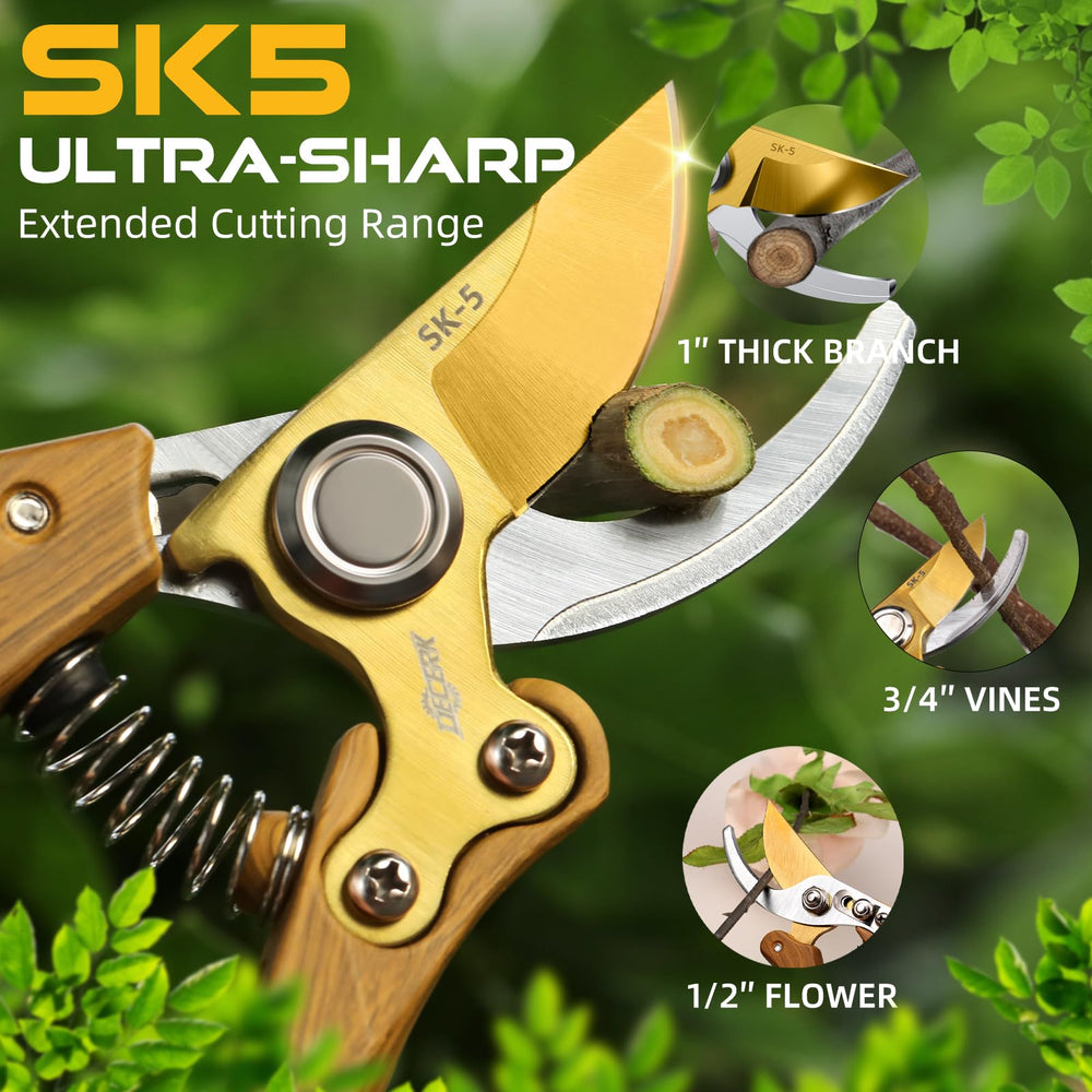 Decerk shears held in hand demonstrating ergonomic balance and reduced strain