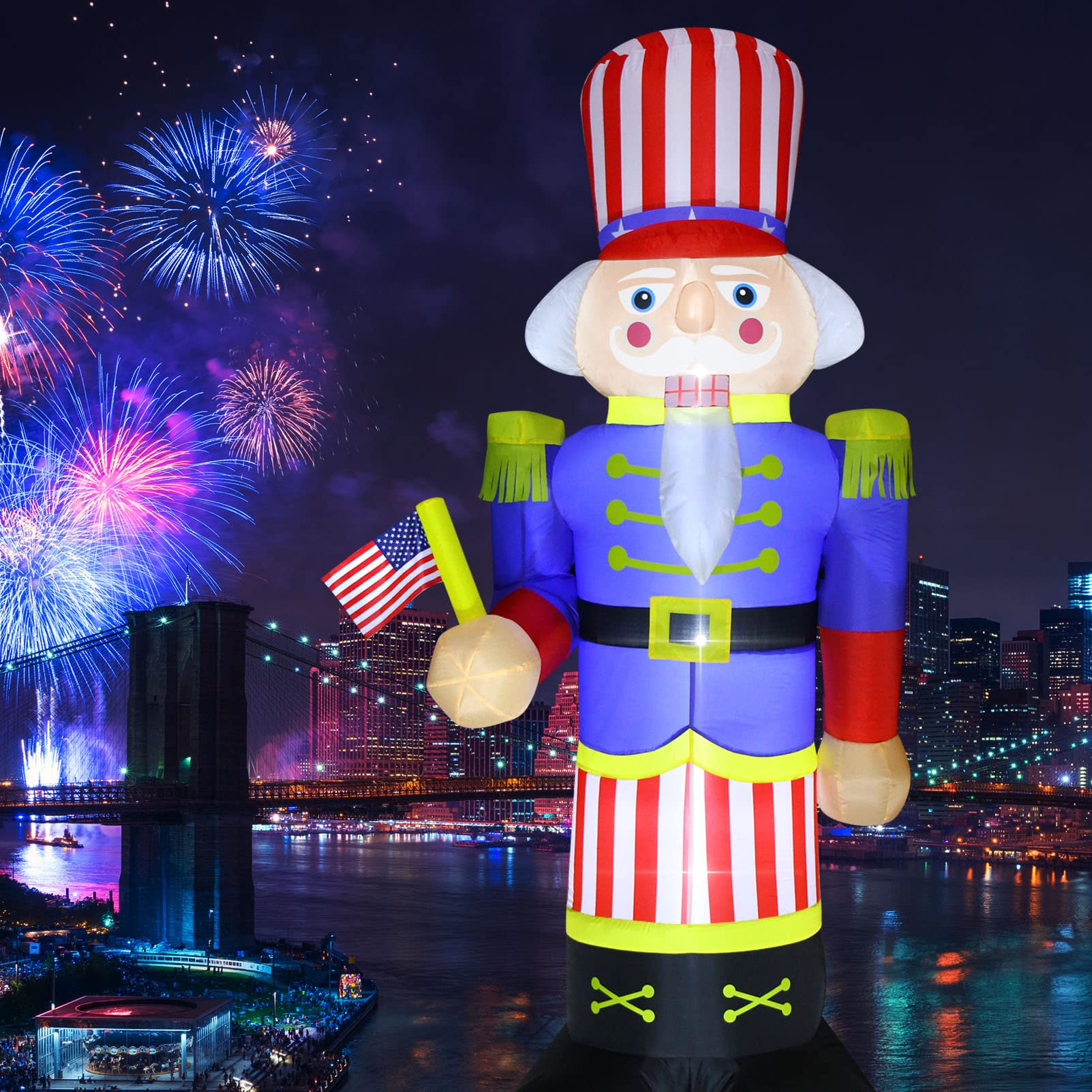 DECFINE nutcracker front view showing patriotic design and strong curb appeal