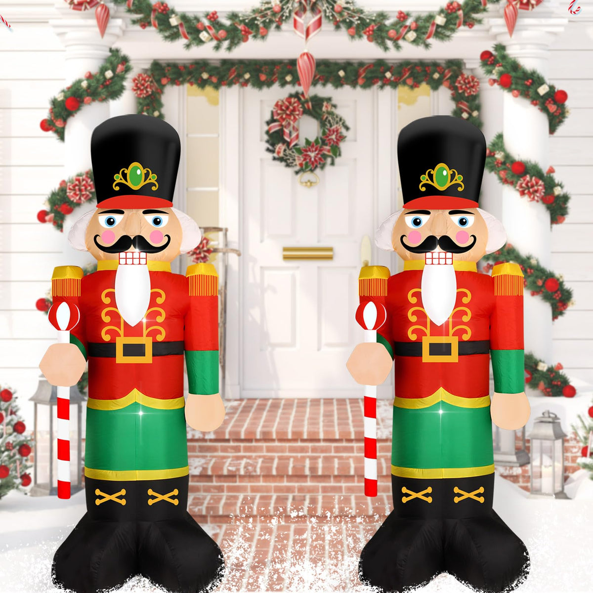 DECFINE nutcracker front view showing festive colors and tall presence