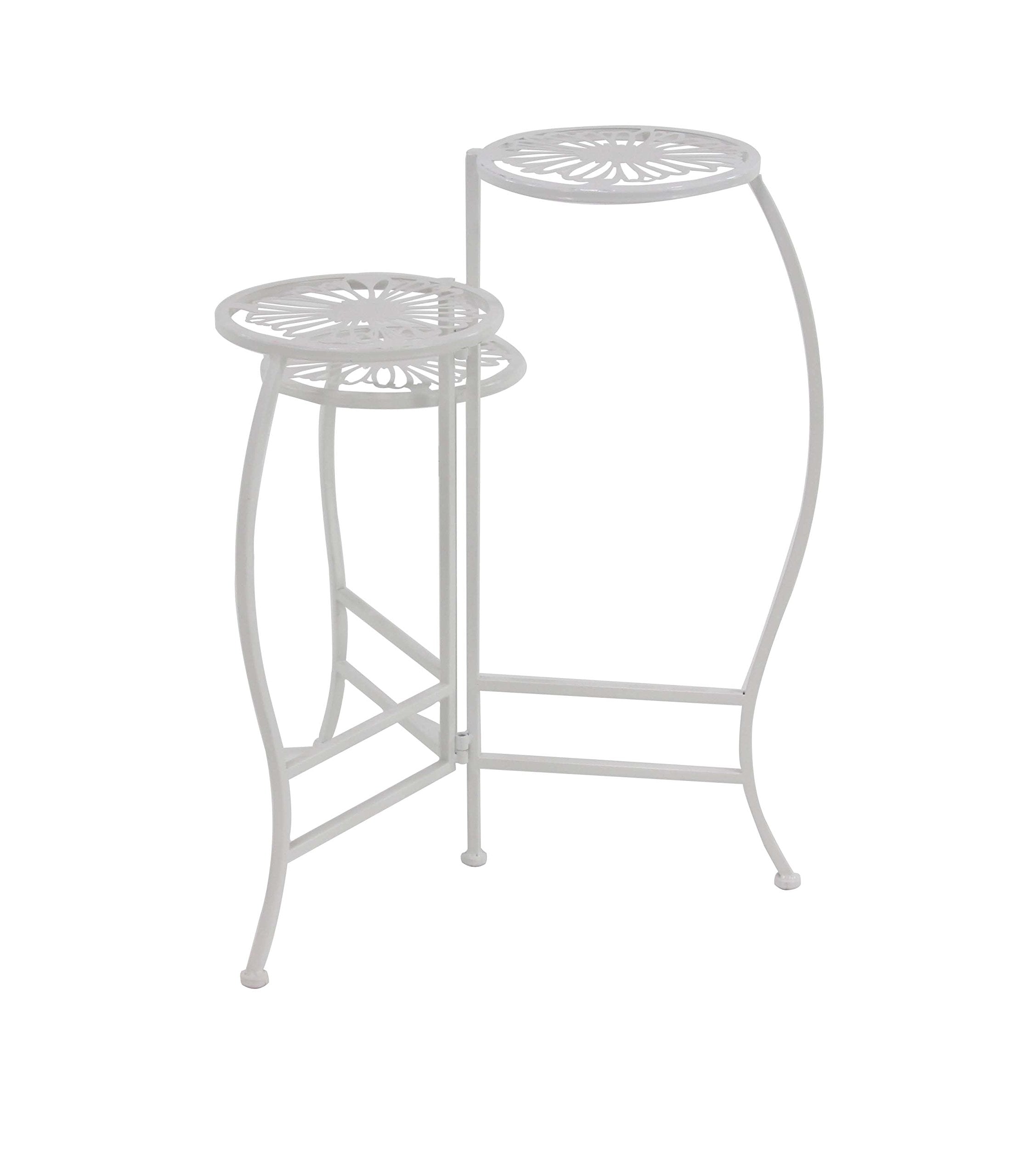 Deco 79 plant stand in use with potted plants showing vertical display and surface protection