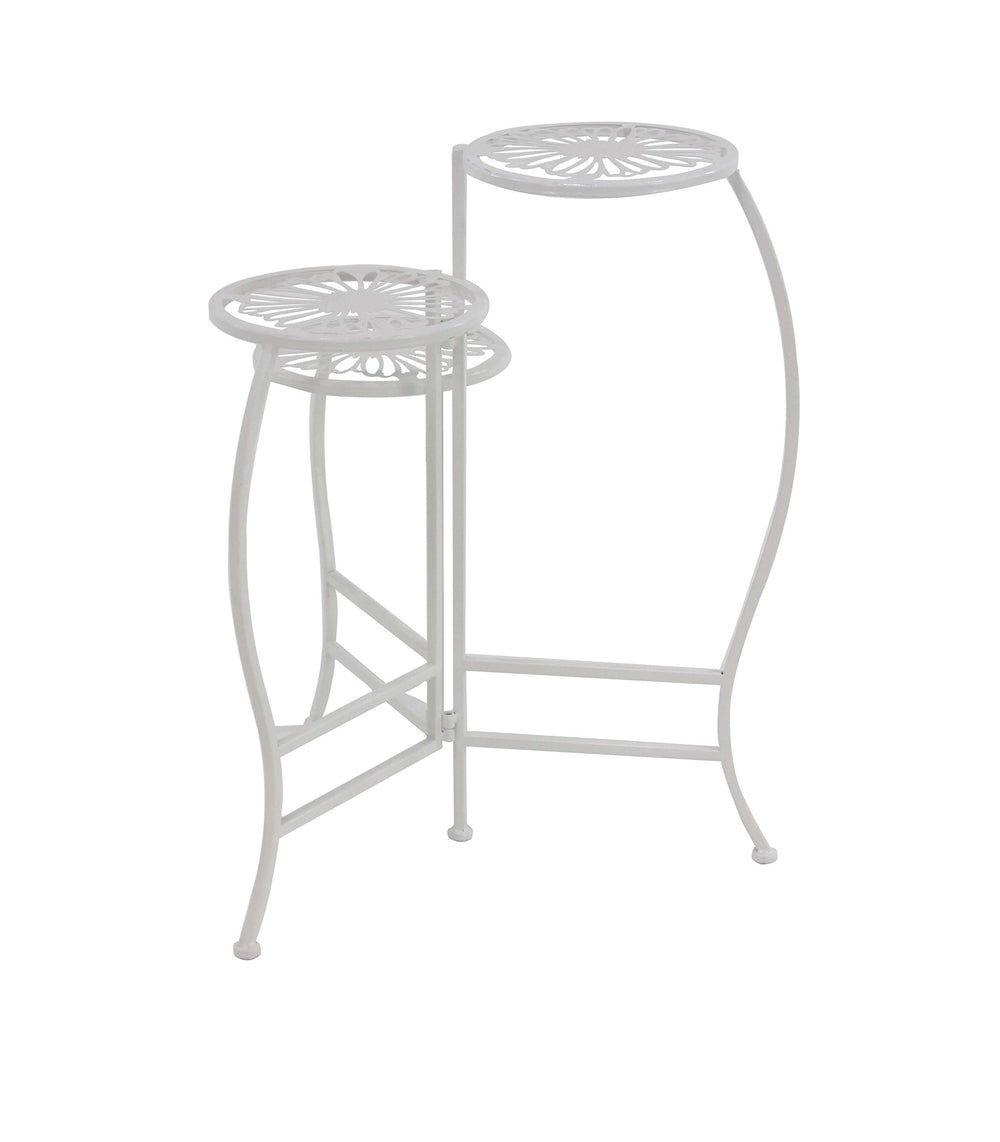 Deco 79 plant stand in use with potted plants showing vertical display and surface protection