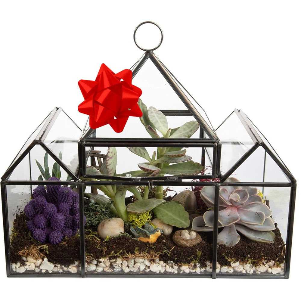 D'Eco glass castle empty on a shelf demonstrating ready-to-fill display and decorative flexibility