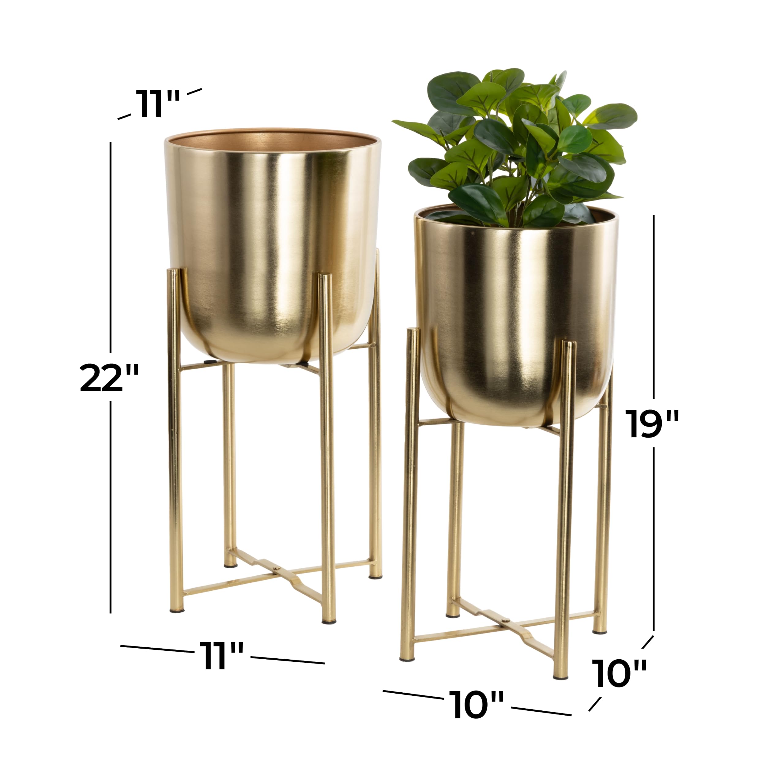 deco 79 planters next to accent chair to show height and scale advantage