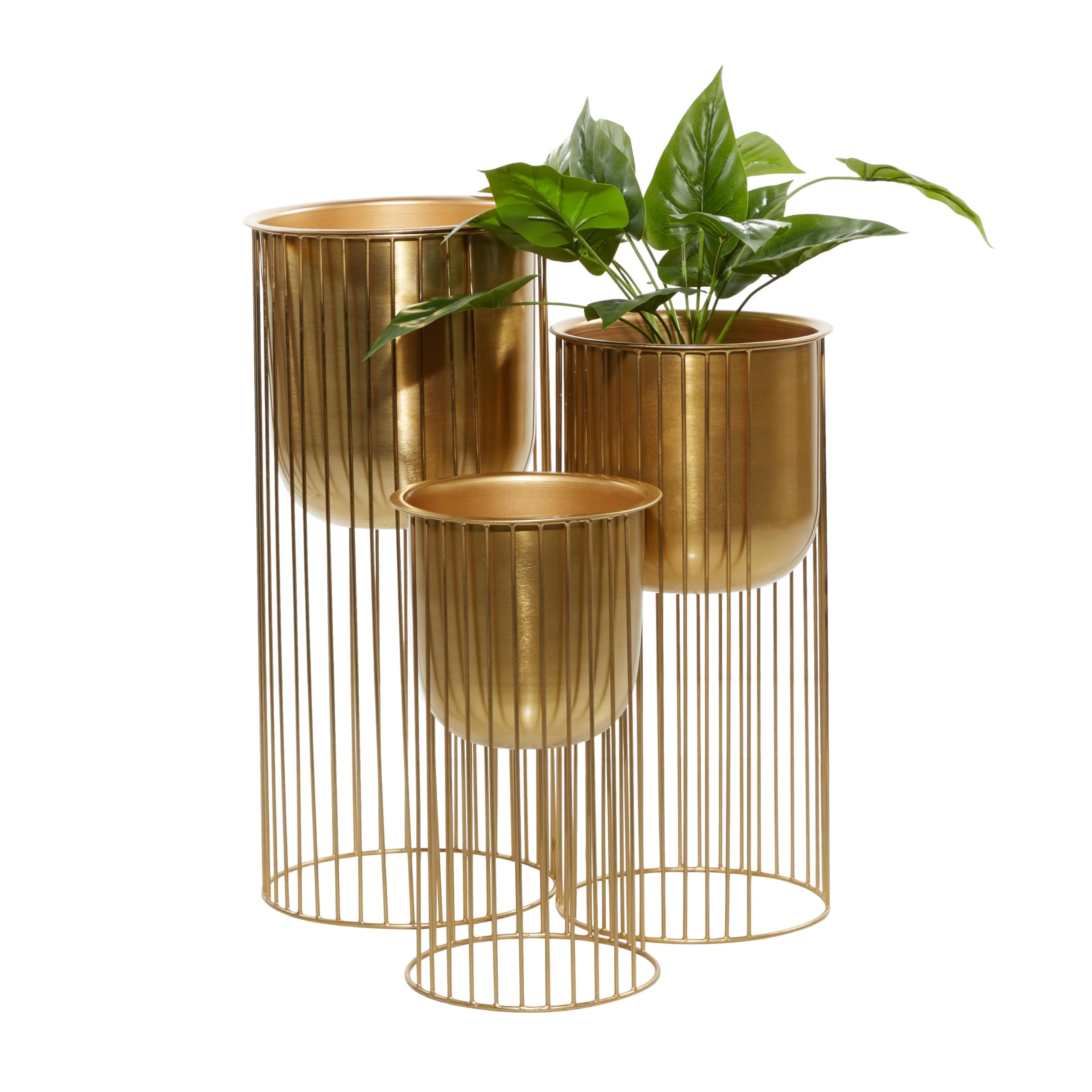 deco 79 front view of three-piece planter set showing modern styling and display benefit