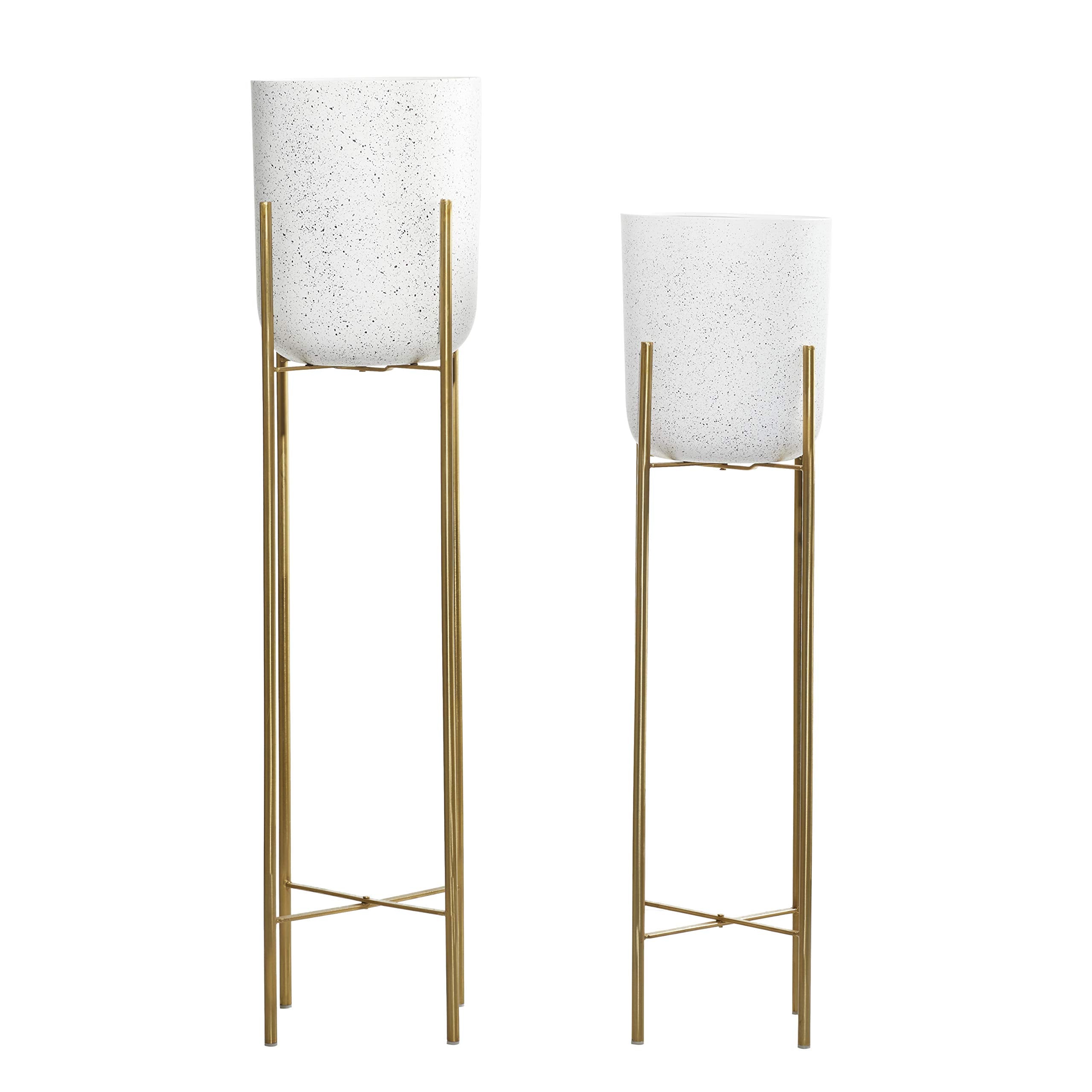 deco 79 gold-colored removable stand detail offering stable elevation