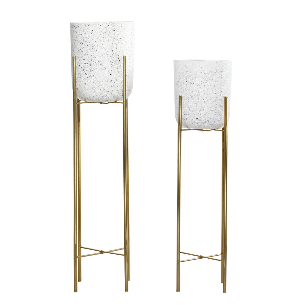 deco 79 gold-colored removable stand detail offering stable elevation