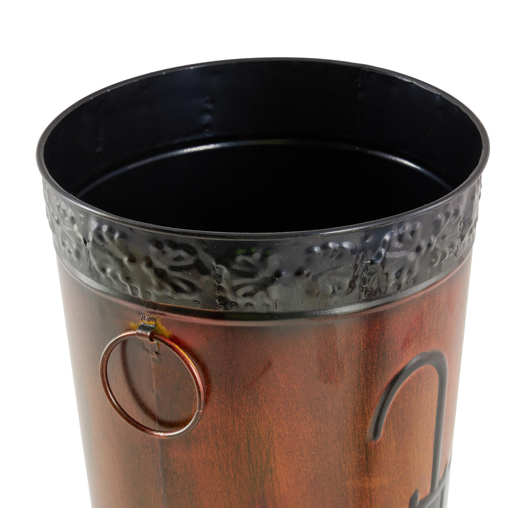 deco 79 metal handle detail for easy carrying and repositioning