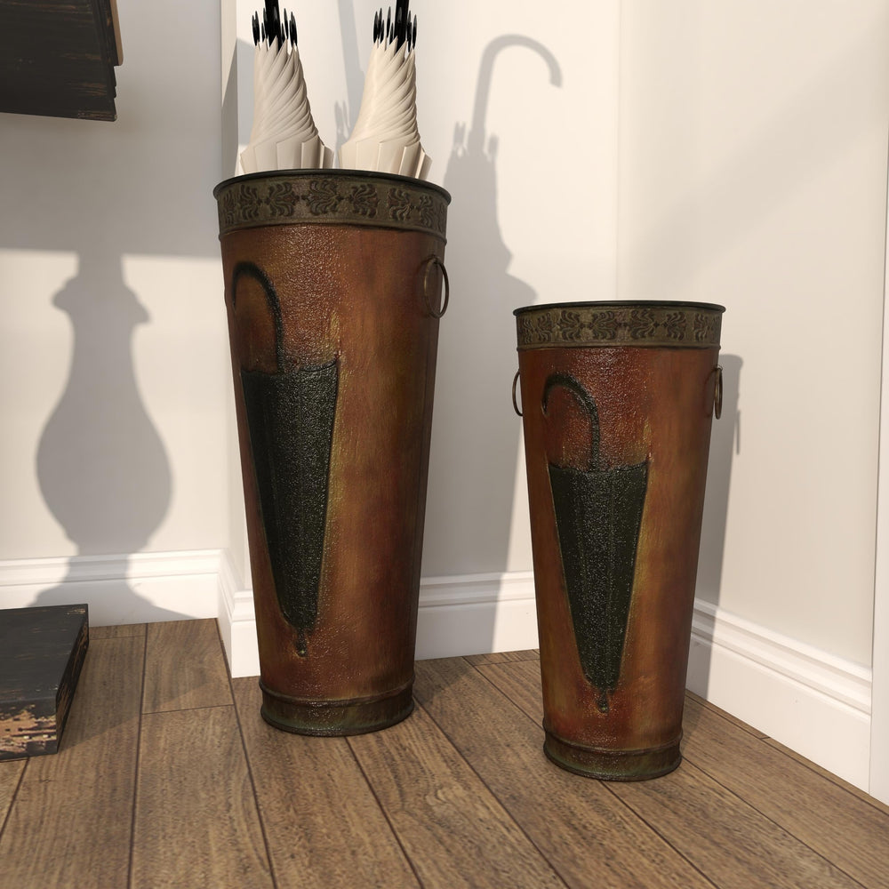 deco 79 set holding umbrellas to show drip containment benefit