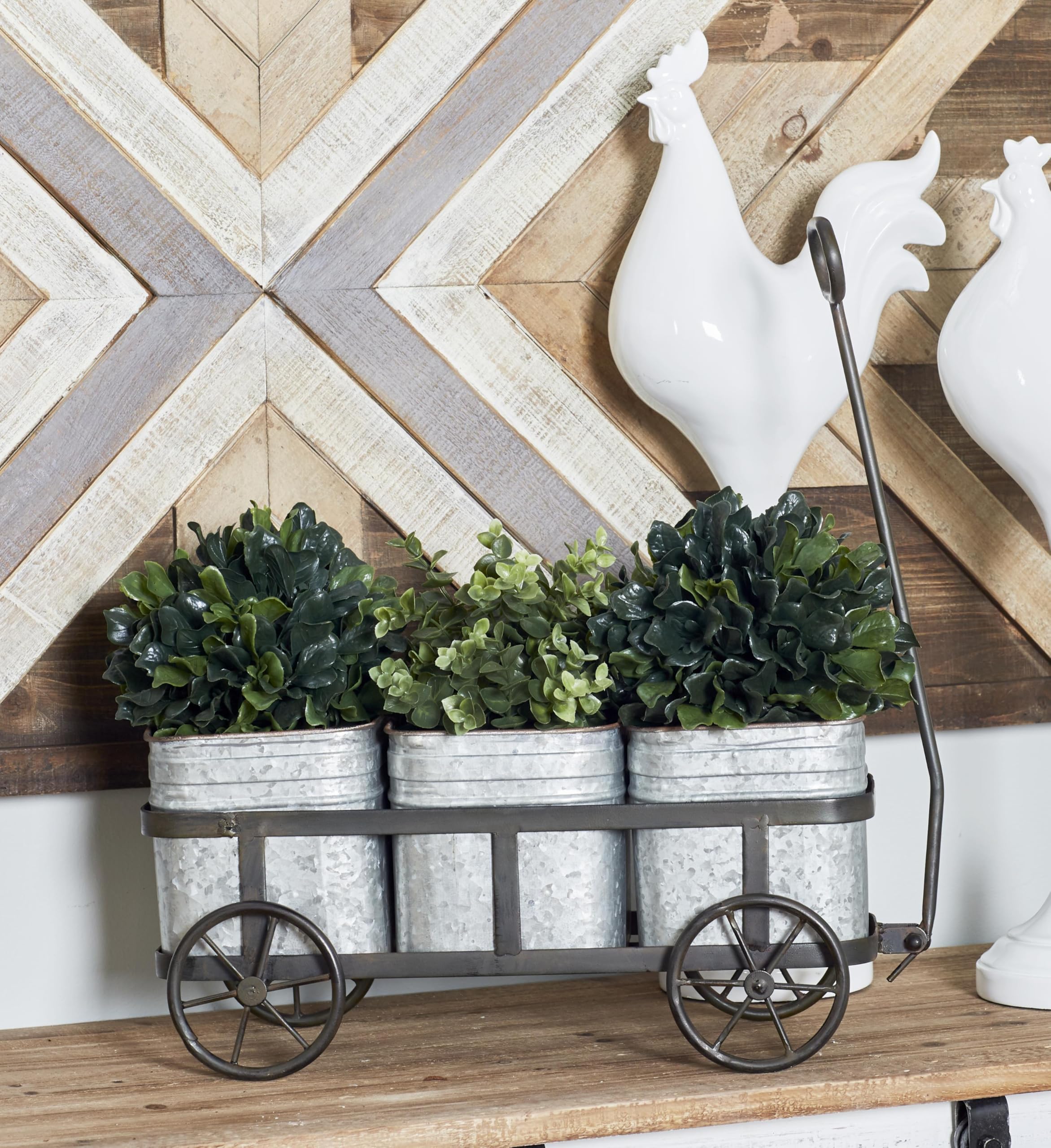 deco 79 detailed wheel and wagon design emphasis for vintage farmhouse styling benefit
