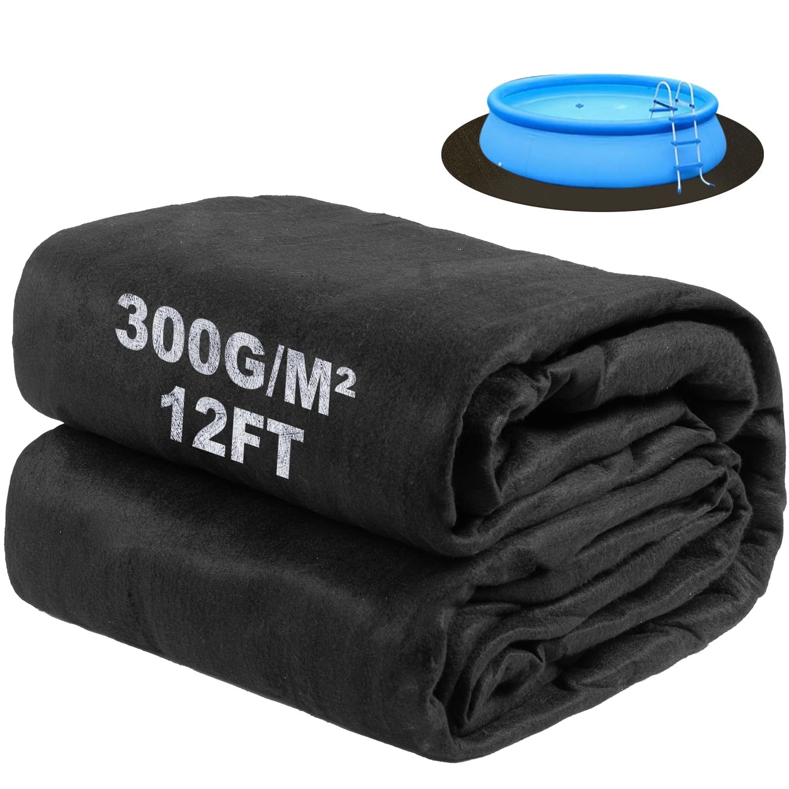 DecoForU front view of packaged 12ft pool pad showing product benefit of easy handling