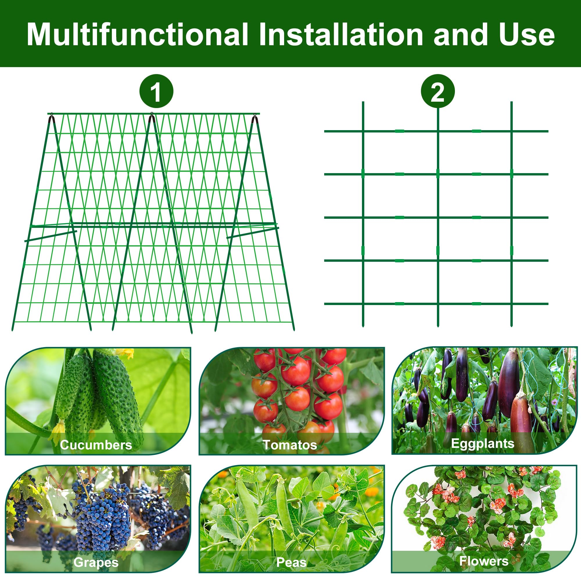 DECOHS assembled trellis in a raised bed supporting cucumbers and improving plant health