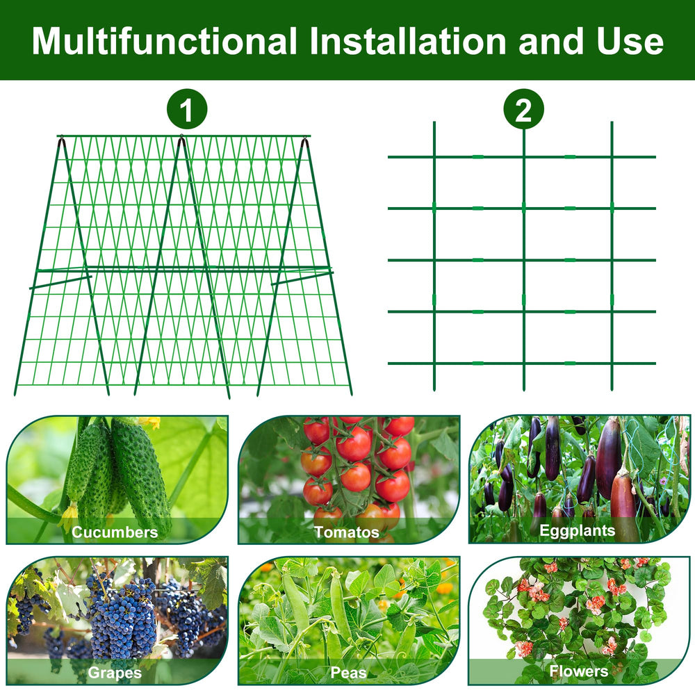 DECOHS assembled trellis in a raised bed supporting cucumbers and improving plant health