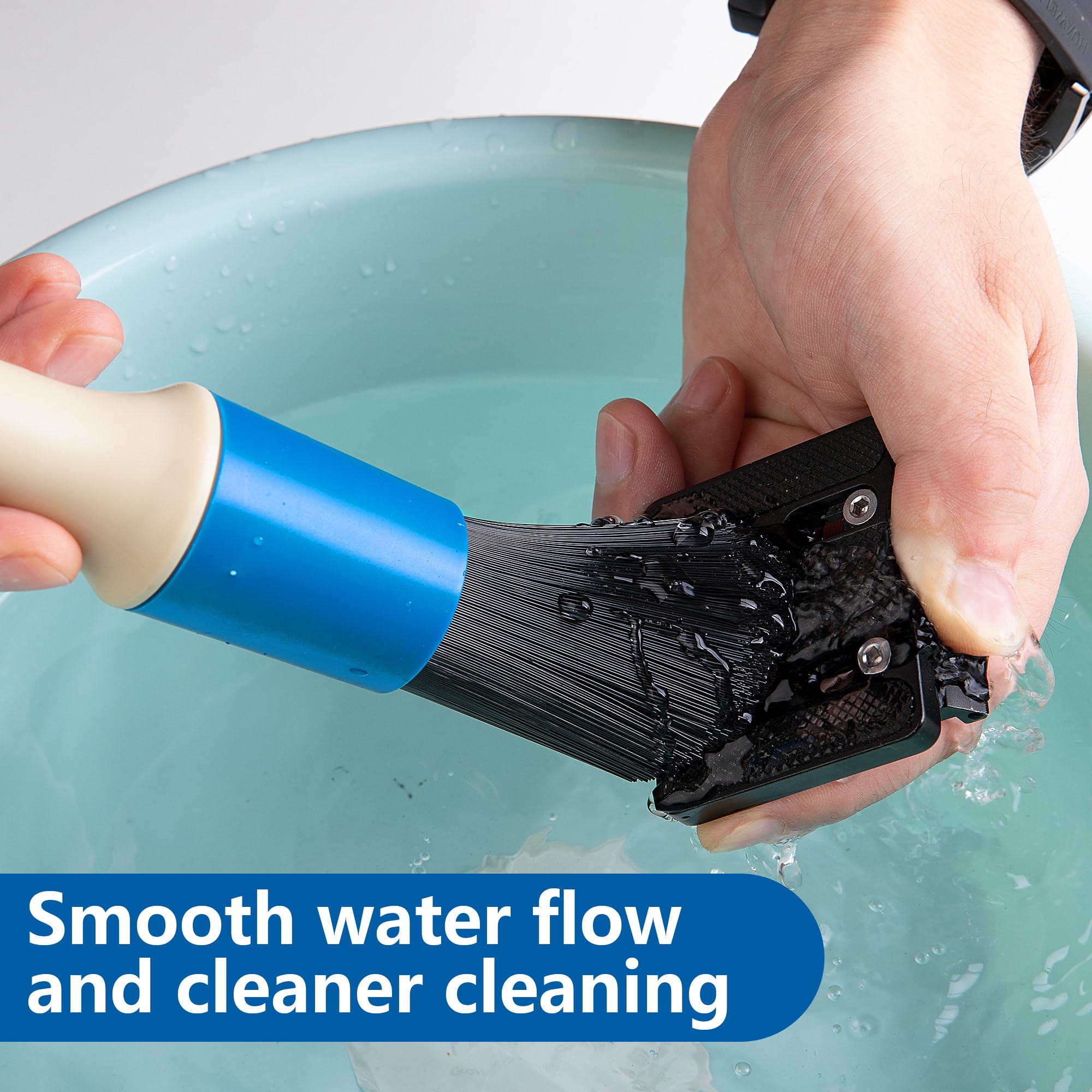 DECOHS brush delivering solvent in a parts washer demonstrating efficient cleaning