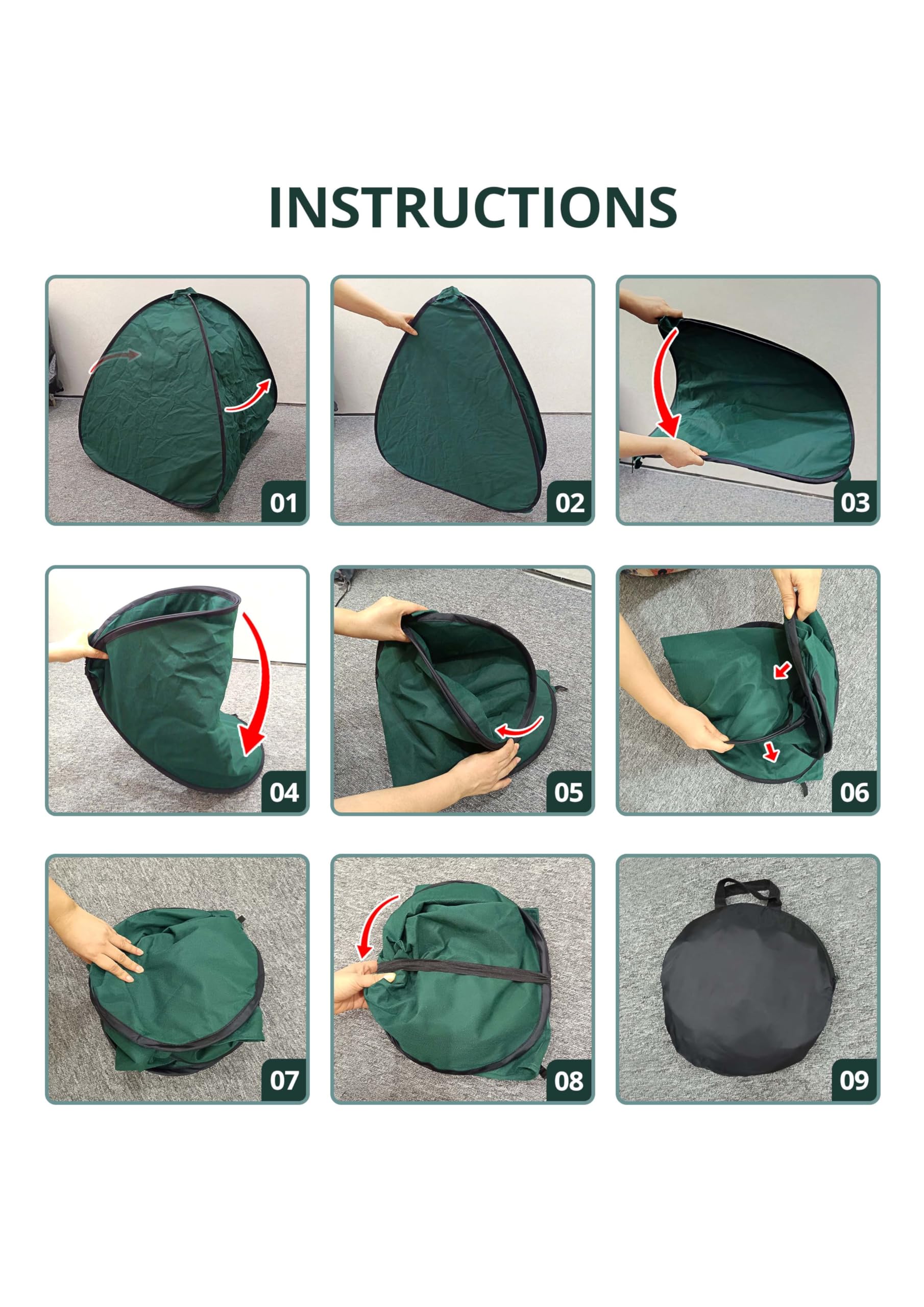 DECOHS folded covers inside storage bag for compact storage