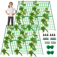 DECOHS front view of assembled A-frame trellis showing neat vertical support and easy harvest