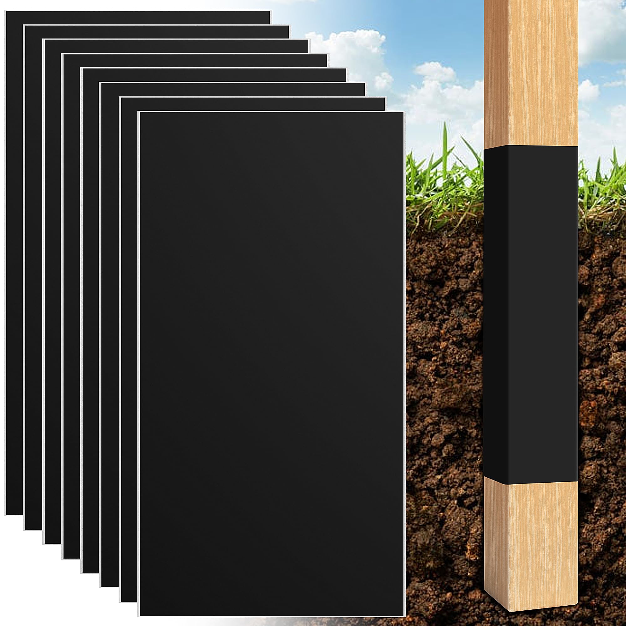 DECOHS front packaging showing eight waterproof post wraps and protection benefit