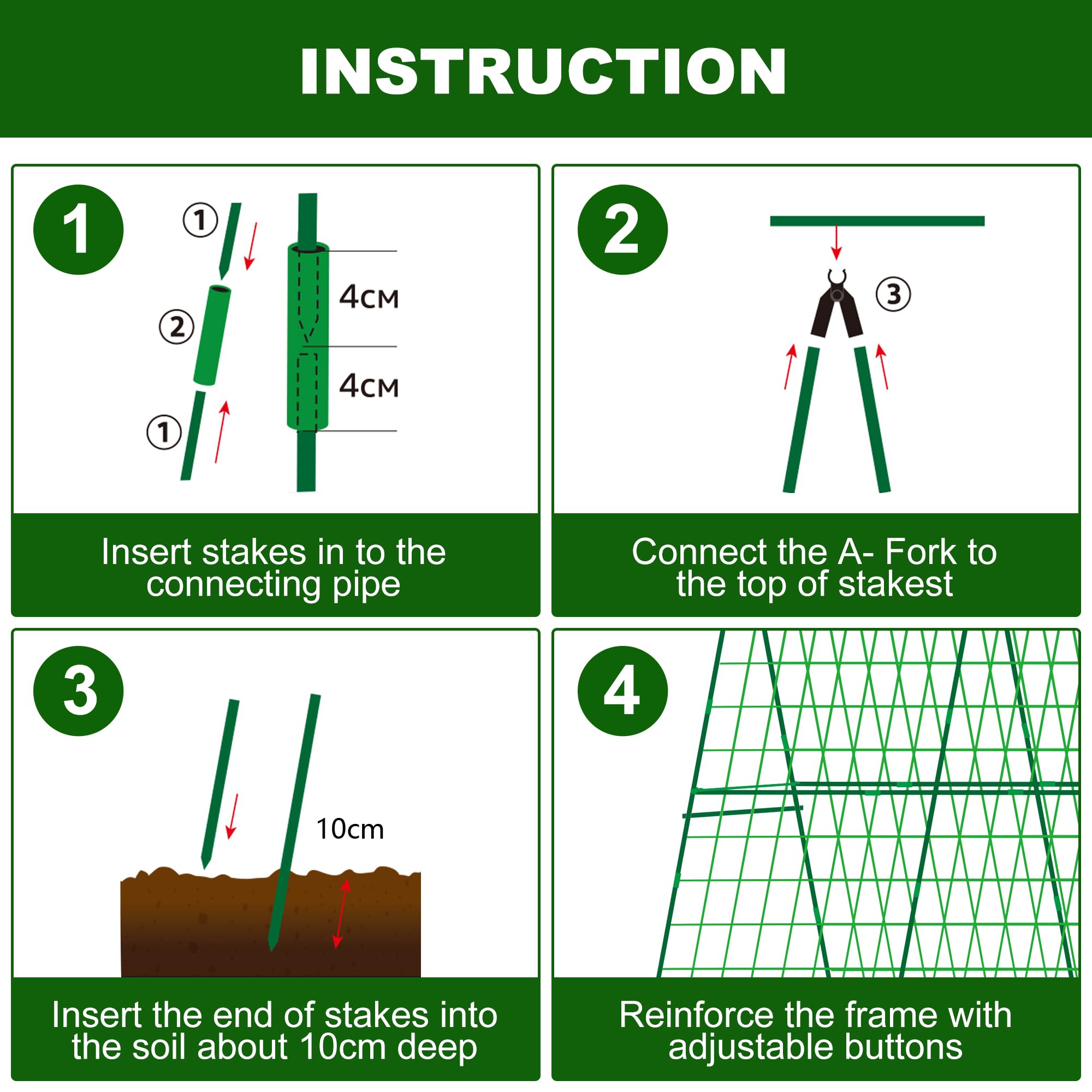 DECOHS plant clips and connectors arranged showing simple assembly and reliable hold
