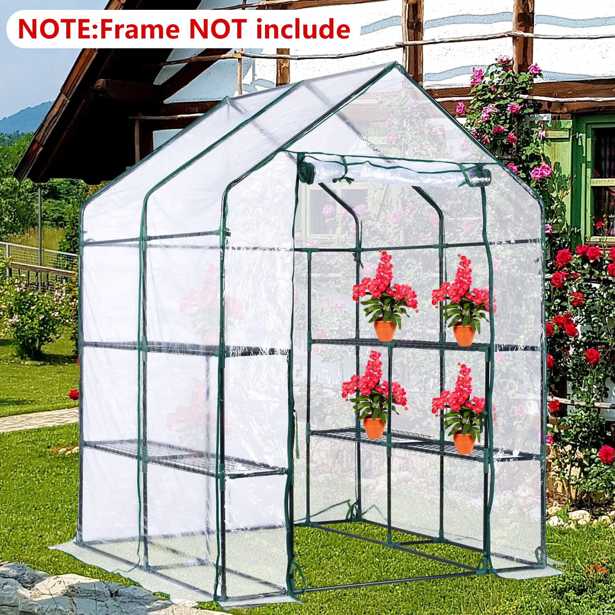 DECOHS cover on frame with gardener showing size and planting workspace benefit