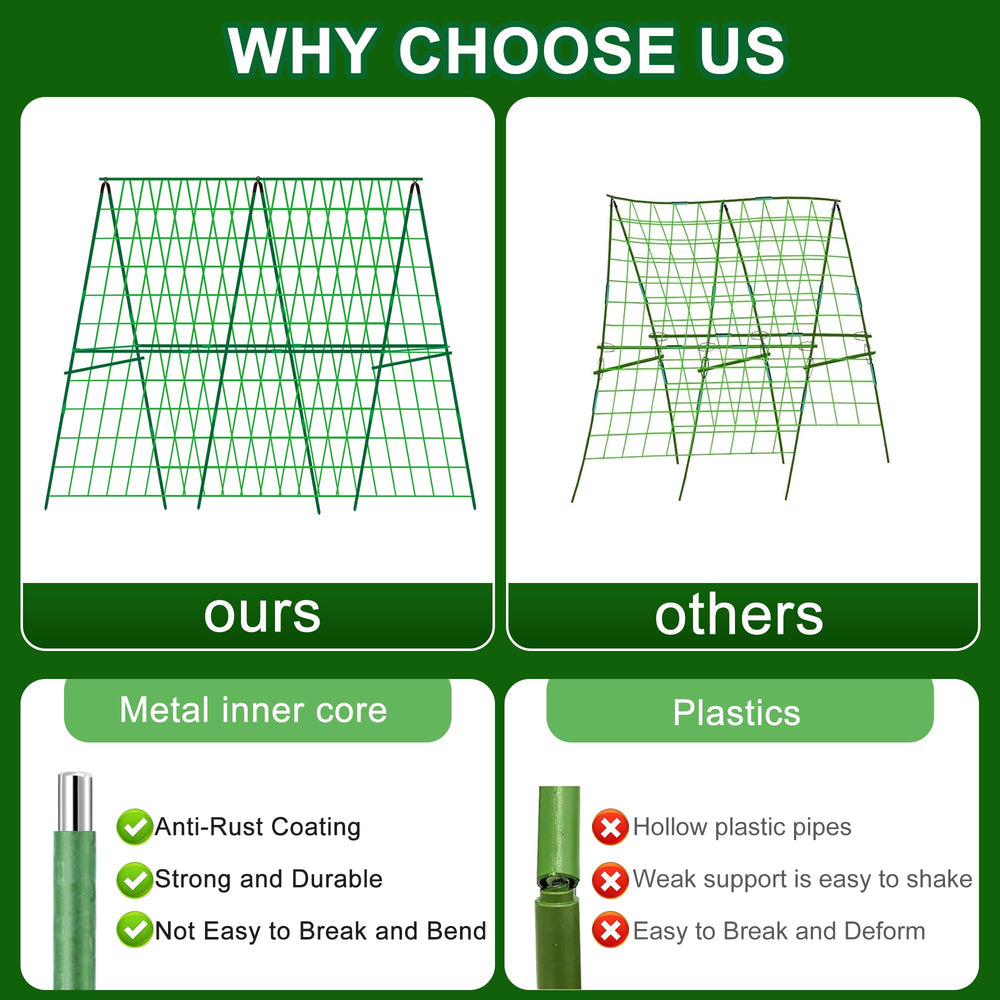 DECOHS trellis netting detail showing grid pattern for secure vine attachment and airflow
