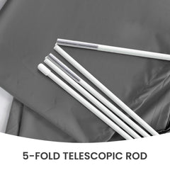 Deconk telescopic pole folded and extended for easy cover installation benefit