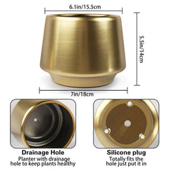 Decor Trends gold pot close-up drainage hole detail for healthier plant watering