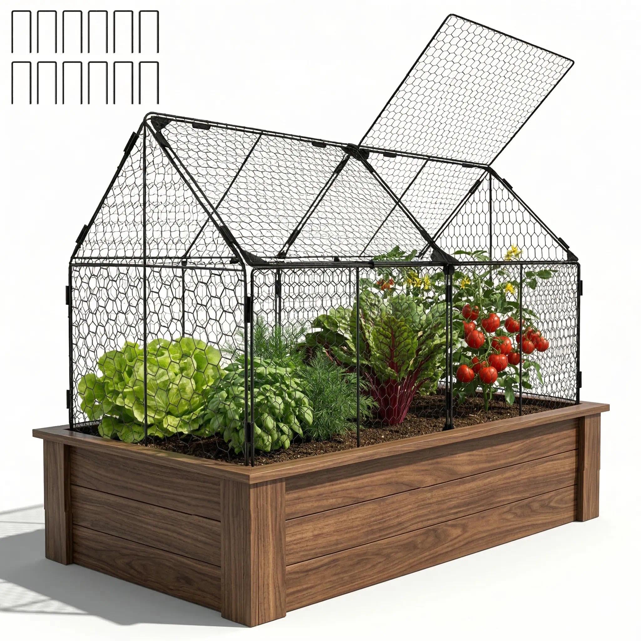 Decoroca assembled front view showing durable cage protecting bed