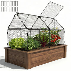 Decoroca assembled front view showing durable cage protecting bed