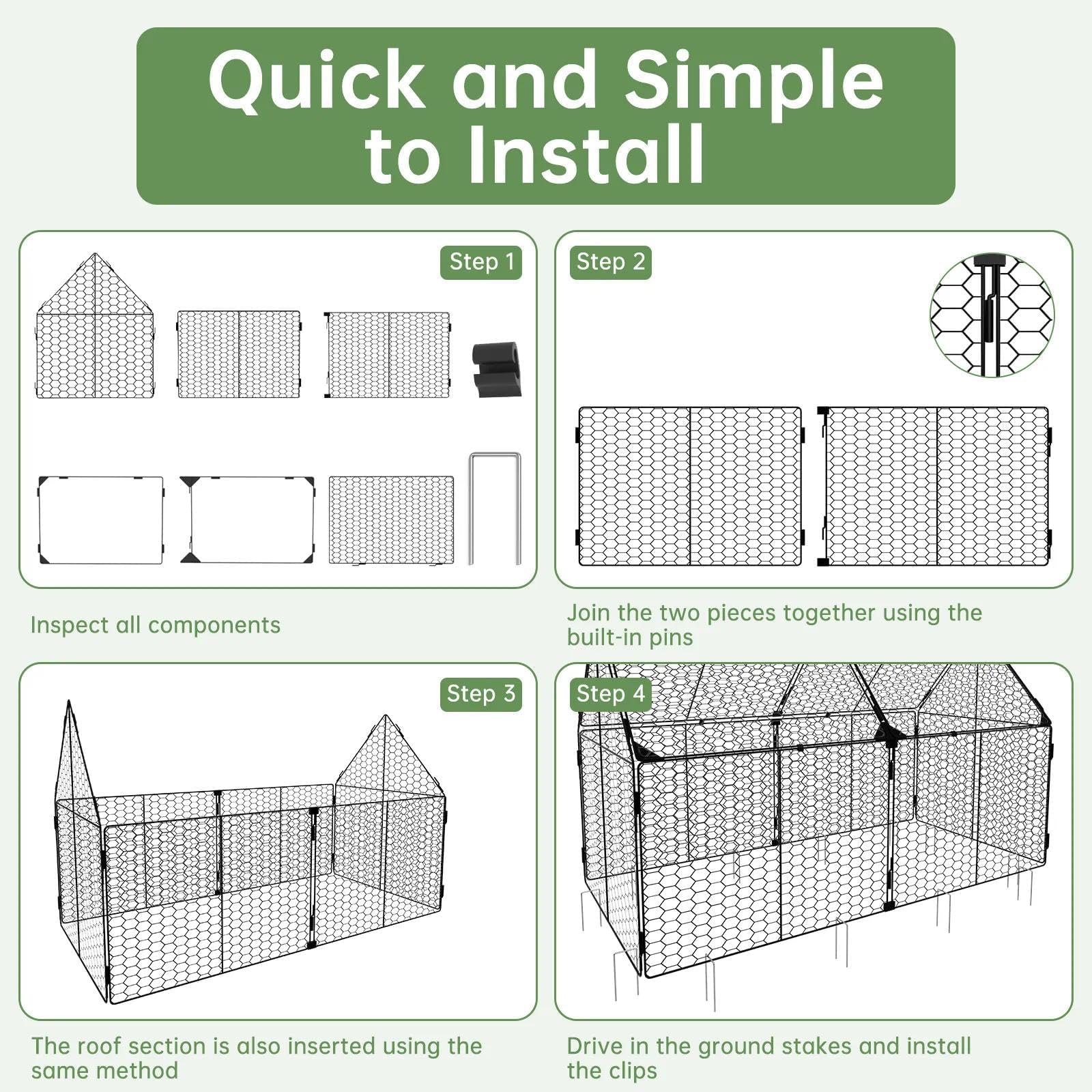 Decoroca housing small poultry safely while allowing ventilation