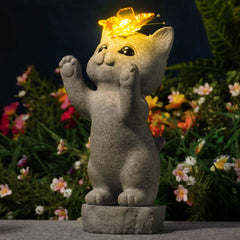 DecorSmart front view of cat statue showing charming silhouette and curb appeal
