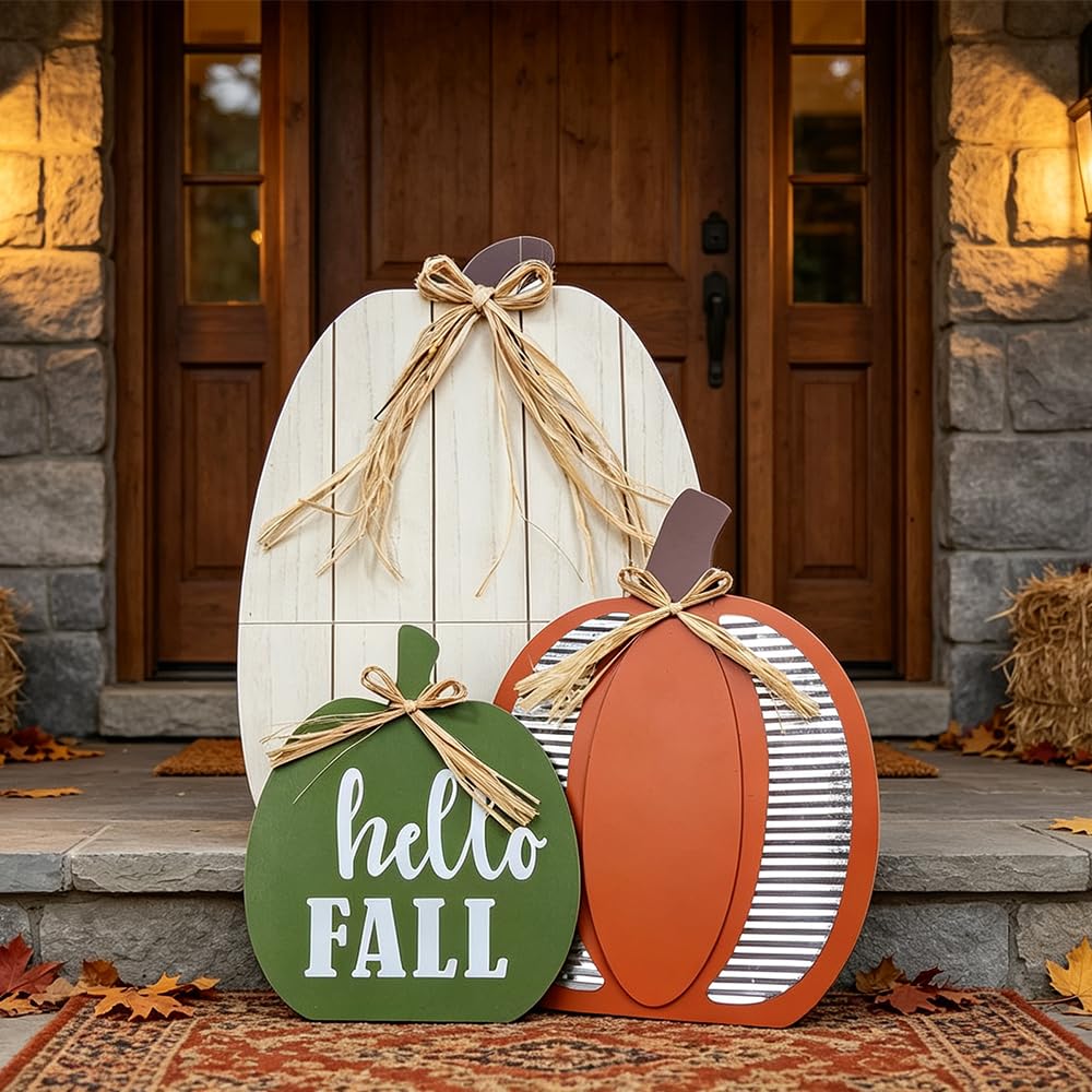 DECSPAS pumpkins on steps demonstrating easy placement and layering