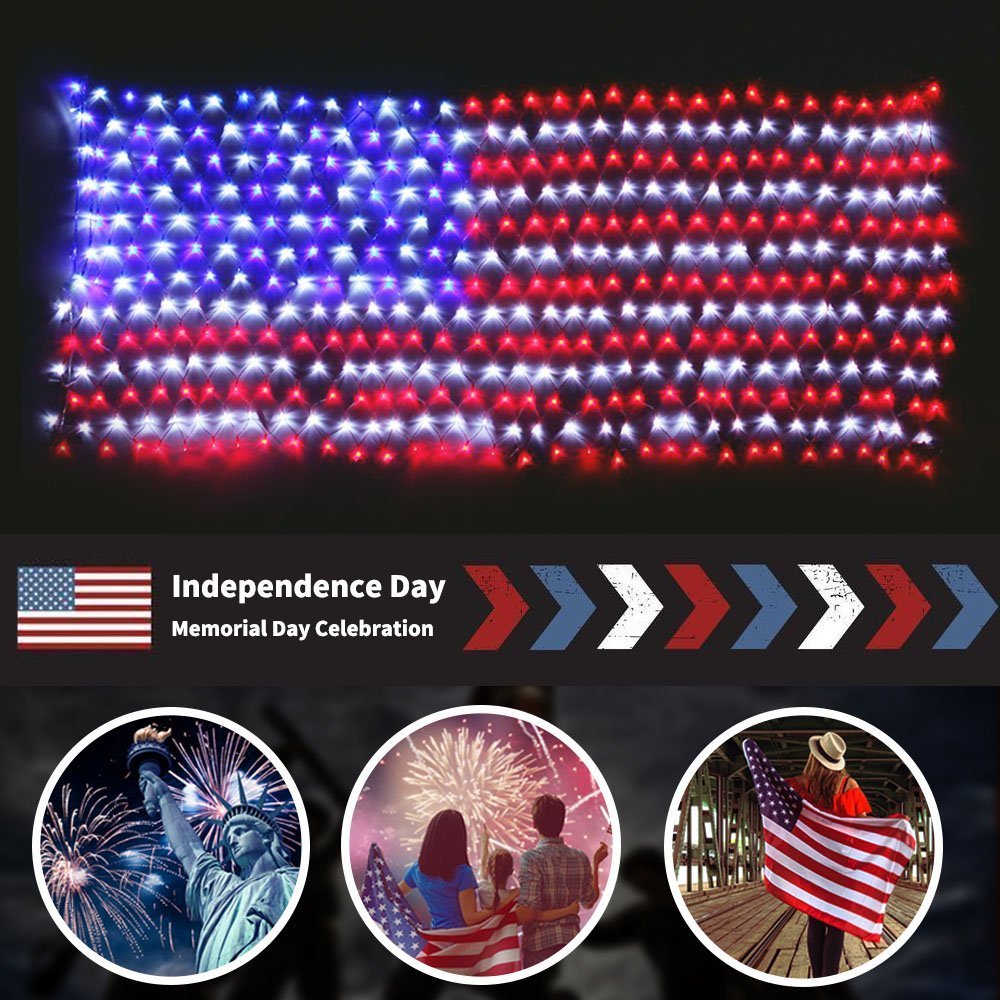 Decute flag lights attached to a fence showing secure outdoor mounting option