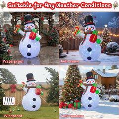 DEDU snowman illuminated in yard creating standout holiday display