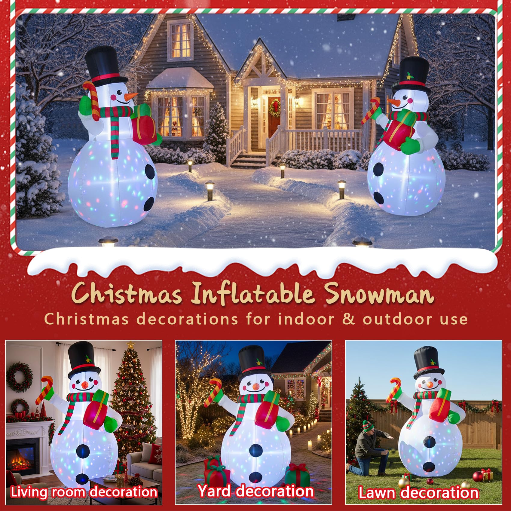 DEDU snowman fabric texture closeup showing durable waterproof material