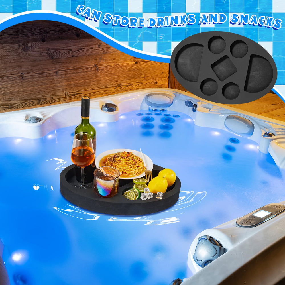 Deekin hot tub breakfast setup showing relaxed hands-free serving
