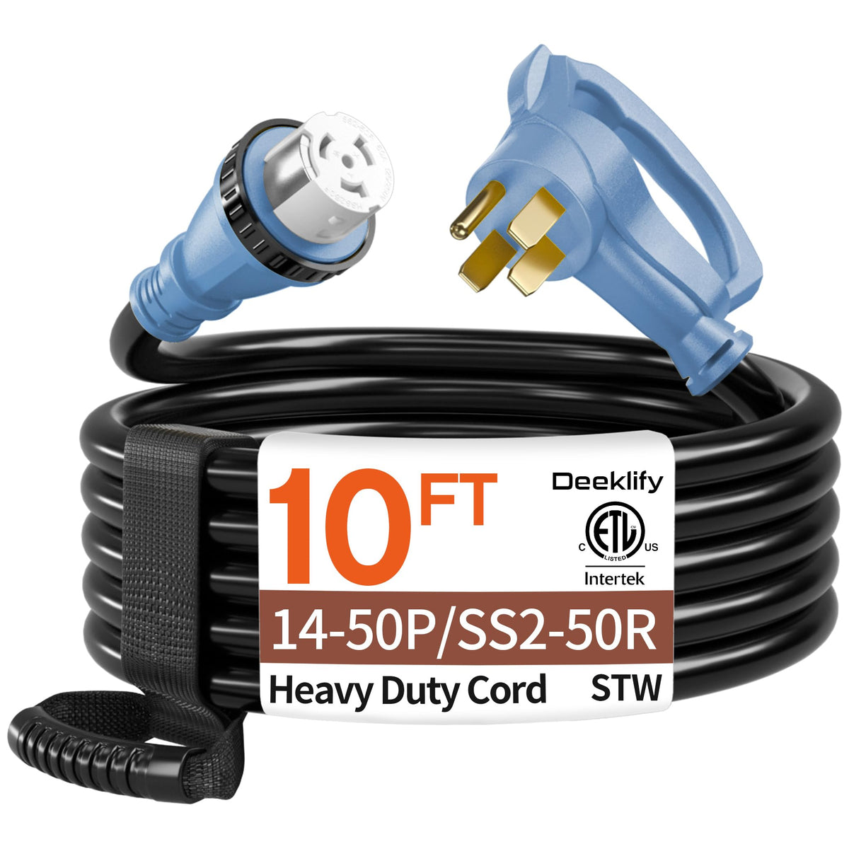 Deeklify front view with plug connected showing durable weatherproof protection