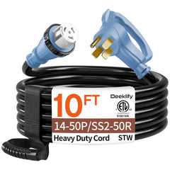 Deeklify front view with plug connected showing durable weatherproof protection