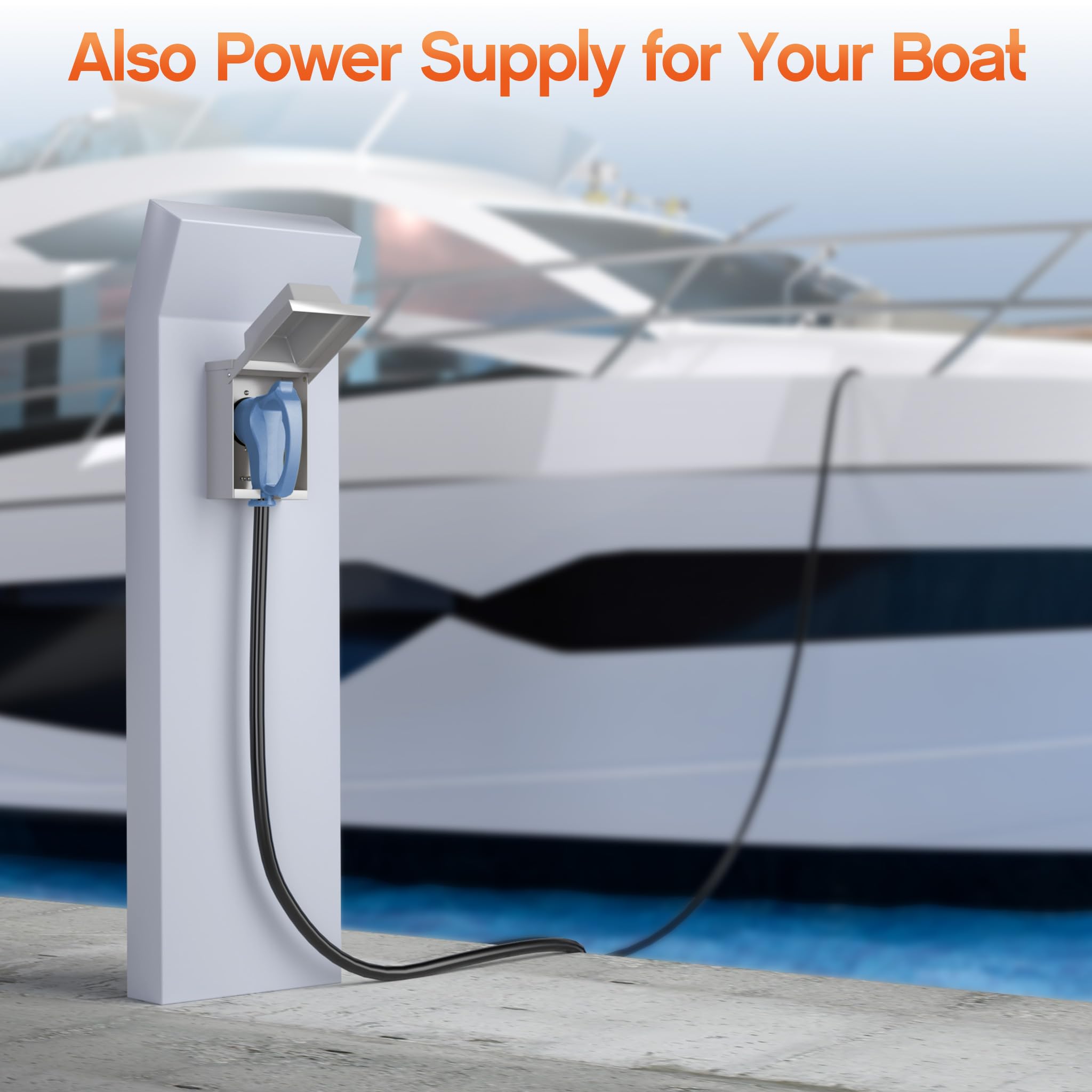 Deeklify outdoor scene with cable handling rain and wind to show weatherproof performance