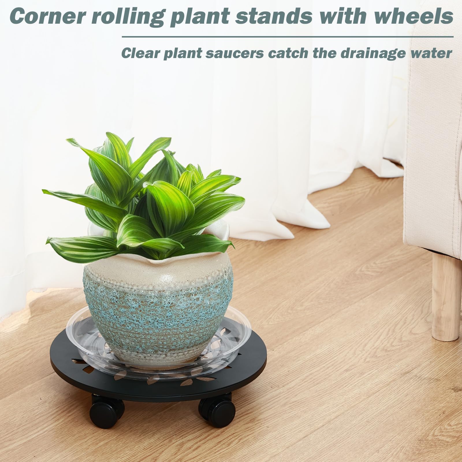DEELF OUTLET clear saucer collecting drainage to protect floors and simplify cleanup