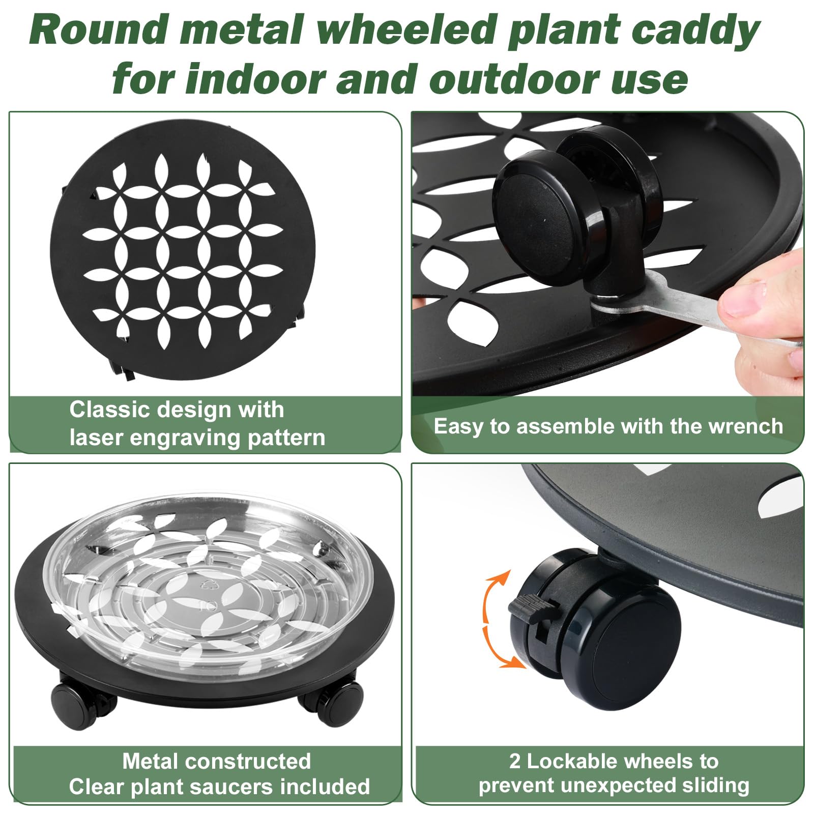 DEELF OUTLET close-up of swivel caster wheel demonstrating smooth rolling and easy movement