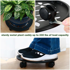 DEELF OUTLET patio scene with large pot on caddy enabling effortless repositioning outdoors